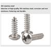 Rounded Self-Tapping Screws, 304 Stainless Steel Phillips Head, M2.3 × 6 mm, 100 Pieces view 4
