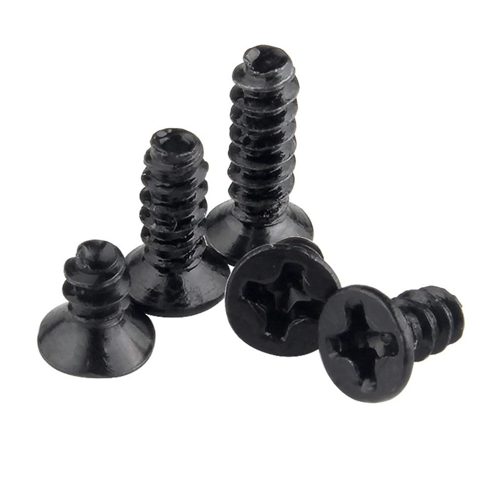 Black Phillips-Head Self-Tapping Screws, M2/M2.3/M2.6/M3, M3 × 10, 300 Pieces