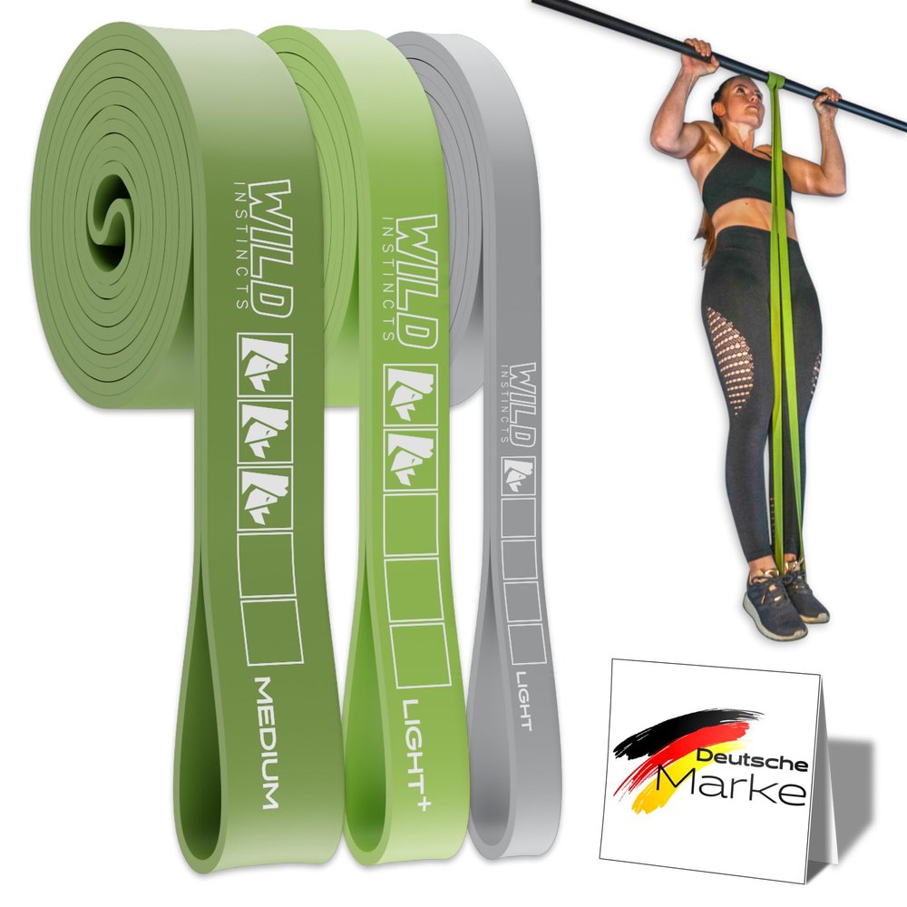 Wild Instincts 3-Piece Resistance Band Set with Bag & Training Web App