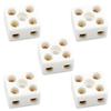 5-Piece Ceramic Terminal Blocks, 2-Way, 10A 250V High-Temperature Porcelain Connectors view 1
