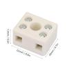 5-Piece Ceramic Terminal Blocks, 2-Way, 10A 250V High-Temperature Porcelain Connectors view 3