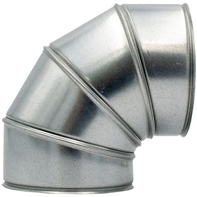 90° Aluminum Sheet Metal Elbow for Pipe Insulation, 4 Segments, Inner Diameter 170 mm