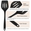 Armrouns Silicone Spatula Set, Heat-Resistant, Nonstick, Slotted Fish Turner, BPA-Free, Dishwasher-Safe, Black view 3