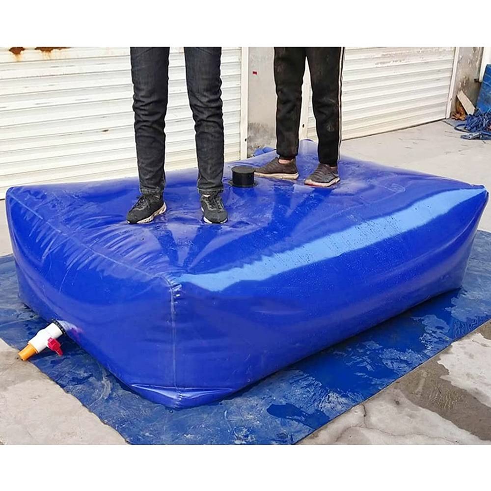 XJJUN Foldable Water Storage Tank with Faucet, for Firefighting and Drought (Blue, 5,000 L / 2.5 × 2 × 1 m)