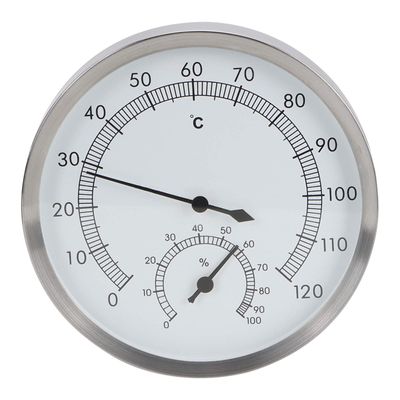 EVTSCAN 2-in-1 Stainless Steel Sauna Thermometer Hygrometer