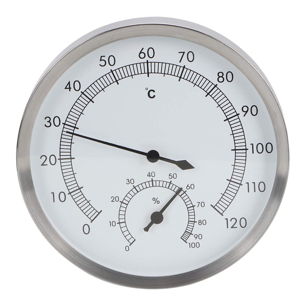 EVTSCAN 2-in-1 Stainless Steel Sauna Thermometer Hygrometer