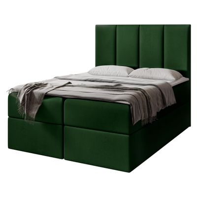 Mirjan24 Rebos Boxspring Bed, 2 Storage Boxes, Slatted Base and Mattress, Manila 35, 140 x 200 cm
