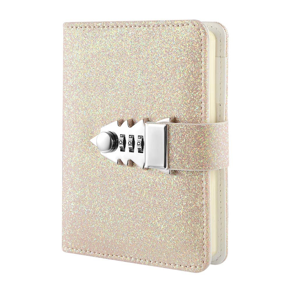 NectaRoy PU Leather Combination-Lock Journal, 150 x 110 mm