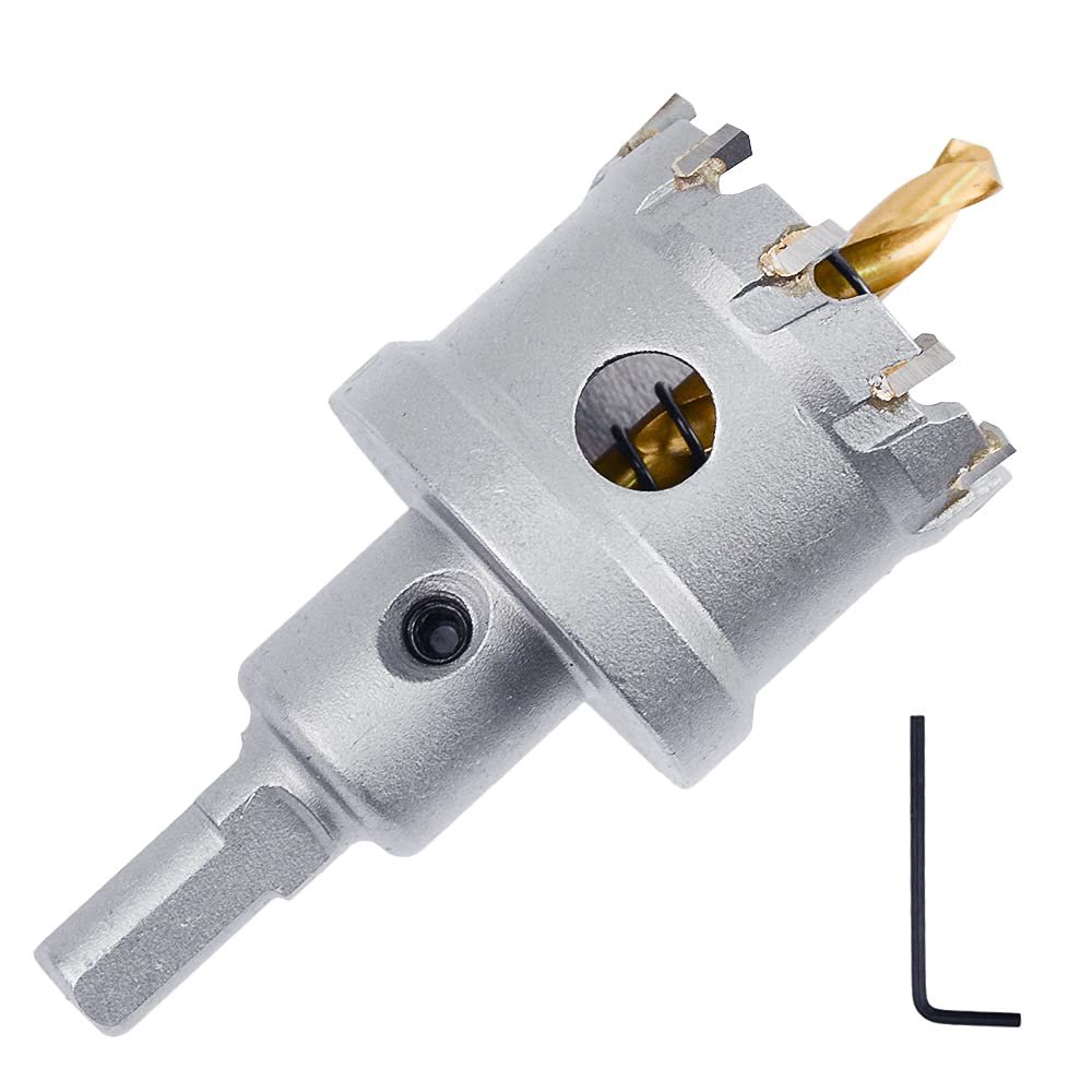 28 mm (1-1/10 in) TCT Metal Hole Saw for Thick Metal, Stainless Steel, Iron and Wood