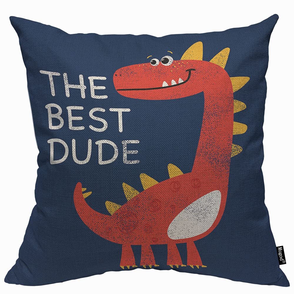 Mugod Funny Dinosaur Pillowcase for Men and Women, Decorative Home Sofa Cushion Cover, 45 x 45 cm