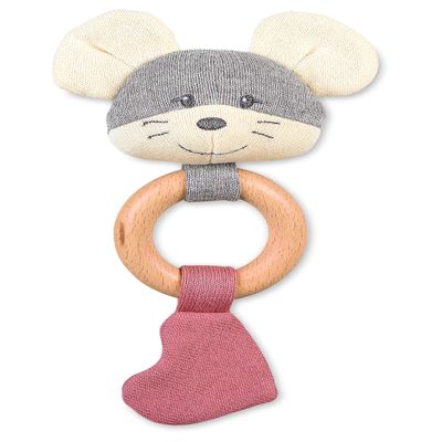 GOTS Knitted Grasping Toy Mouse Mabel