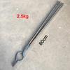 Forged Flat-Jaw, Round-Nose Blacksmith Tongs for Anvil Forging (80 cm, 2.5 kg) view 2