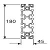Aluminum Profile 45x180S, B-Type Slot 10, Heavy, Silver Anodized, 1690 mm view 2