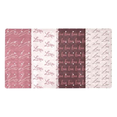 Abenily Love Seamless Pattern Non-Slip Bathtub Mat, Antibacterial Shower Mat, Strong Suction Cups, BPA-Free, Non-Toxic, Phthalate-Free, Latex-Free