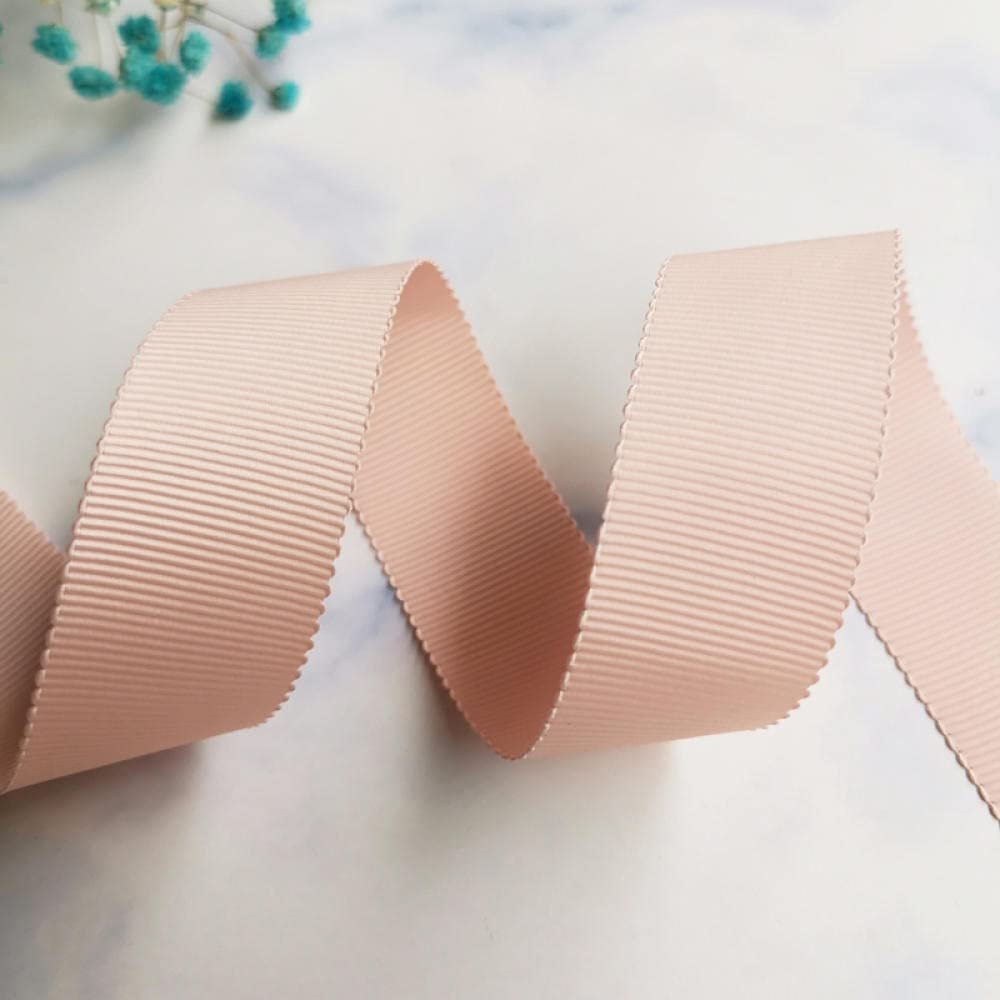 Gift Ribbon, 5 m x 25 mm, Wavy-Edge Trim, Apricot Powder