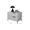 ZHTY Gray Nightstand with 2 Drawers, 41.5 x 55 x 41 cm view 2