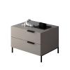 ZHTY Gray Nightstand with 2 Drawers, 41.5 x 55 x 41 cm view 3