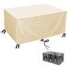 Rectangular Patio Furniture Cover, 420D Oxford Fabric, Waterproof, Windproof, UV-Resistant, Beige, 120 x 110 x 95 cm (47.2 x 43.3 x 37.4 in) view 1