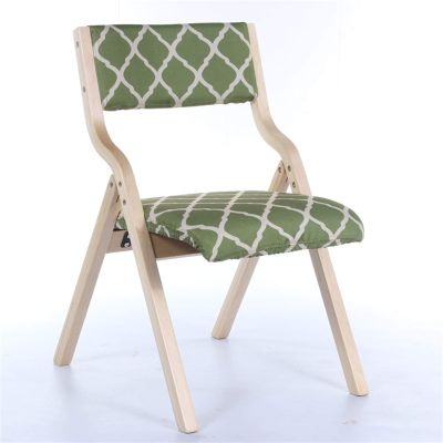 DUNAKE Folding Wooden Chair with Padded Seat and High Back