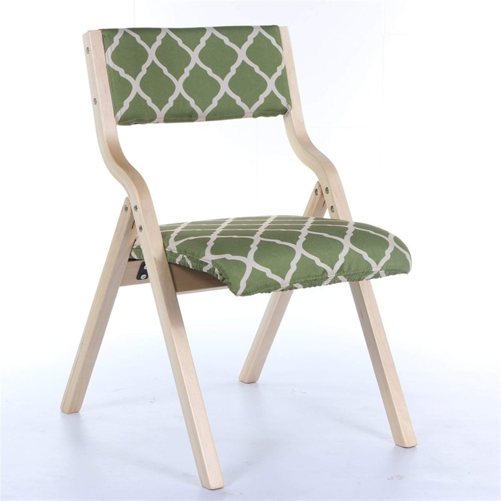 DUNAKE Folding Wooden Chair with Padded Seat and High Back