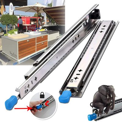YONIISEA Heavy-Duty Locking Drawer Slide 900/1100/1200/1500 mm, Full Extension, Side Mount, 53 mm, 120 kg, 18 in/450 mm