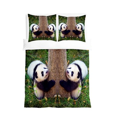 Hearda 2/3-Piece Panda Microfiber Bedding Set with Zipper, 220 x 240 cm