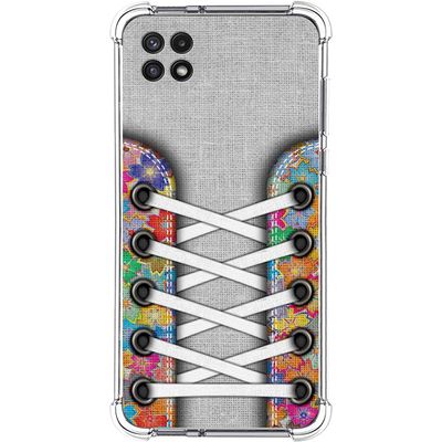 Tumundosmartphone Silicone Case for Samsung Galaxy A22 5G, Shock-Resistant, Patterned Design - Sneakers 04
