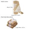 RENRUIRUI Burlap Table Runner and Chair Sash Set with White Lace view 2