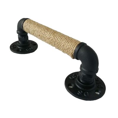 Grevis Industrial-Style Pipe Barn Door Handle, 300 mm, Black