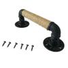 Grevis Industrial-Style Pipe Barn Door Handle, 300 mm, Black view 2
