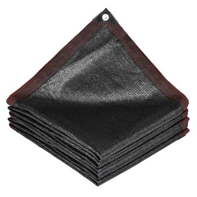 Outdoor Shade Net, Thickened 12-Stitch Weave, UV Protection, with Eyelets and Rope, Black (2 m x 6 m/6.6 ft x 19.7 ft)