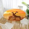 Round Washable Outdoor Tablecloth, Polyester, 3D Cuddling Giraffe, 130 cm Diameter view 1