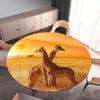 Round Washable Outdoor Tablecloth, Polyester, 3D Cuddling Giraffe, 130 cm Diameter view 2