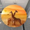 Round Washable Outdoor Tablecloth, Polyester, 3D Cuddling Giraffe, 130 cm Diameter view 3