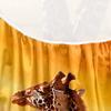 Round Washable Outdoor Tablecloth, Polyester, 3D Cuddling Giraffe, 130 cm Diameter view 4