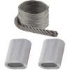 OPIOL QUALITY 5 m Soft Wire Rope, 7x19, 2 mm, with 2 Aluminum Swage Clamps, A4 Stainless Steel Set view 1