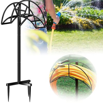 GBHJJ Freestanding Garden Hose Holder – Metal Hose Stand and Organizer for Lawn & Yard