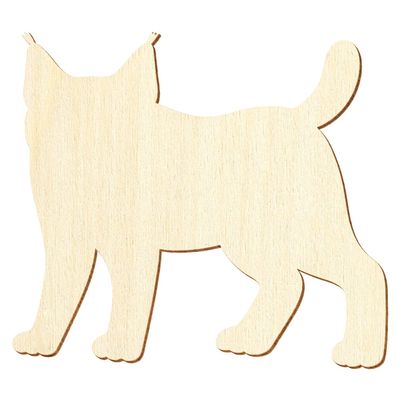 Wooden Lynx Craft Decoration, 5–50 cm, Pack of 100, 20 cm Wide