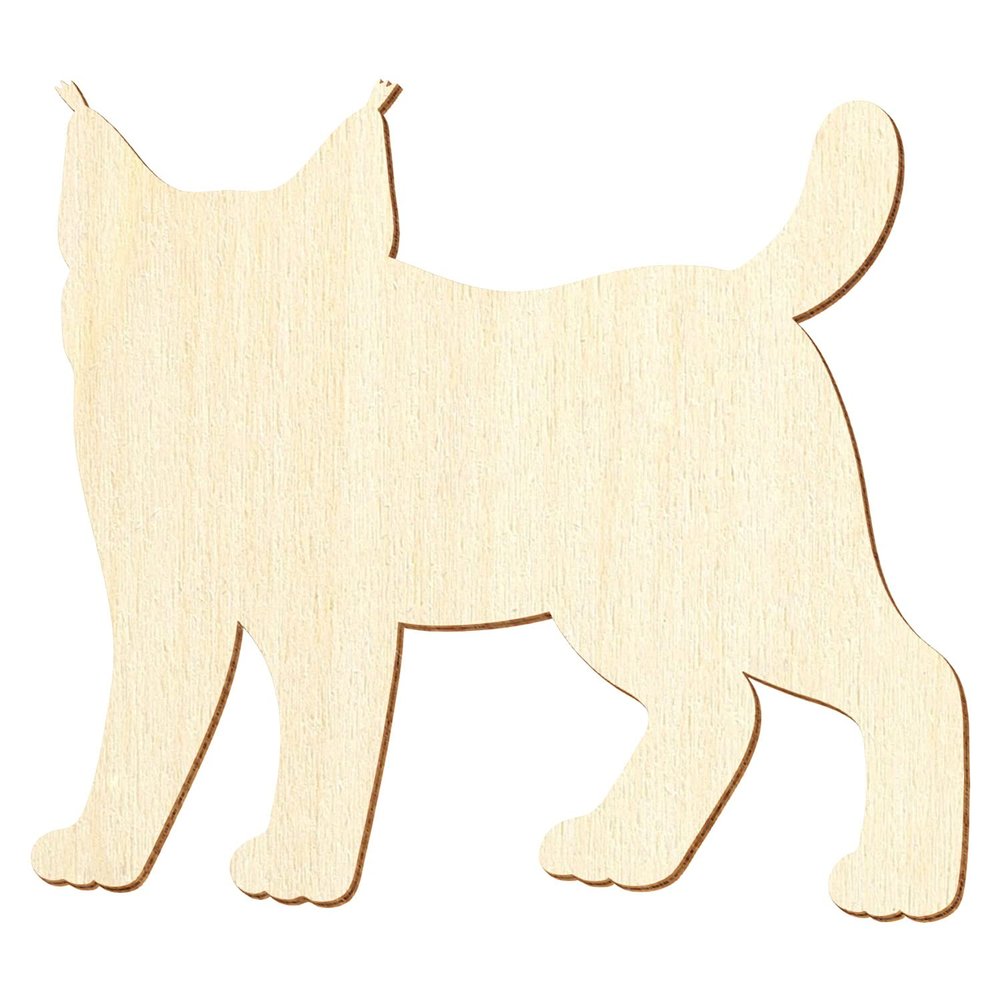 Wooden Lynx Craft Shape, 18 cm Wide, 1 Piece