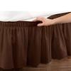 Solid Ruffled Wrap-Around Bed Skirt, Brown, 135 × 200 + 45 cm view 1