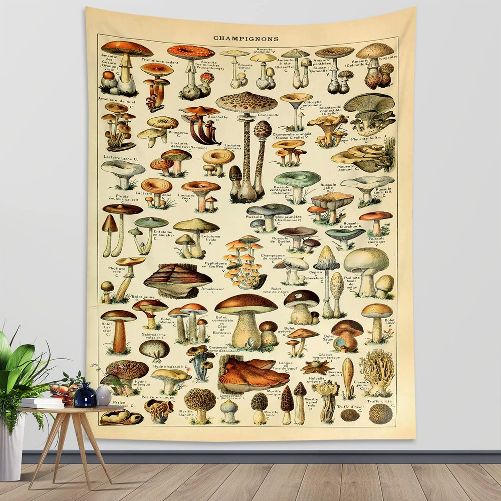LB Mushroom Botanical Wall Tapestry, 150 x 200 cm
