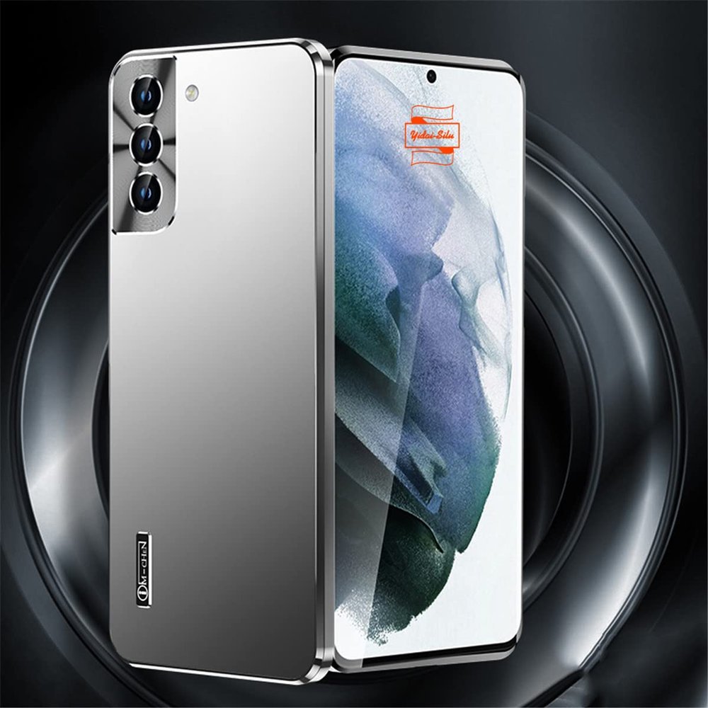 Yidai-Silu Galaxy S21 Magnetic Case, Ultra-Slim Metal Frame with PMMA Back, Silver