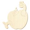 Wooden Apple with Worm – Craft Decor, 5–50 cm, 1 Piece, 10 cm High view 1