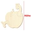 Wooden Apple with Worm – Craft Decor, 5–50 cm, 1 Piece, 10 cm High view 3