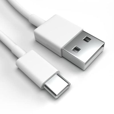 Justcom USB-C Charging Cable for Xiaomi Mi 10 Lite, White, 1 m