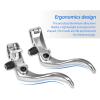 Kuuleyn Bicycle Brake Levers, 1 Pair, Aluminum Alloy, 24 mm, for Single-Speed, Fixed-Gear & Custom Bikes, Silver view 2