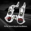 Kuuleyn Bicycle Brake Levers, 1 Pair, Aluminum Alloy, 24 mm, for Single-Speed, Fixed-Gear & Custom Bikes, Silver view 4
