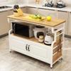 MNSSRN Multifunctional Kitchen Storage Workbench, 3-Tier Microwave Rack, Spice Rack and Cutting Table, 80 × 50 × 80 cm view 1