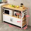 MNSSRN Multifunctional Kitchen Storage Workbench, 3-Tier Microwave Rack, Spice Rack and Cutting Table, 80 × 50 × 80 cm view 2