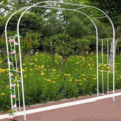 ZWJABYY Metal Garden Arch for Climbing Plants, White, 150 × 240 cm